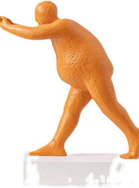 现代简约彩色推手人物艺术书靠摆件售楼部雕塑客厅书W房书档装饰