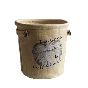 新款麻布布艺花盆龟背竹z图案收纳袋干花花篮花盆摆件