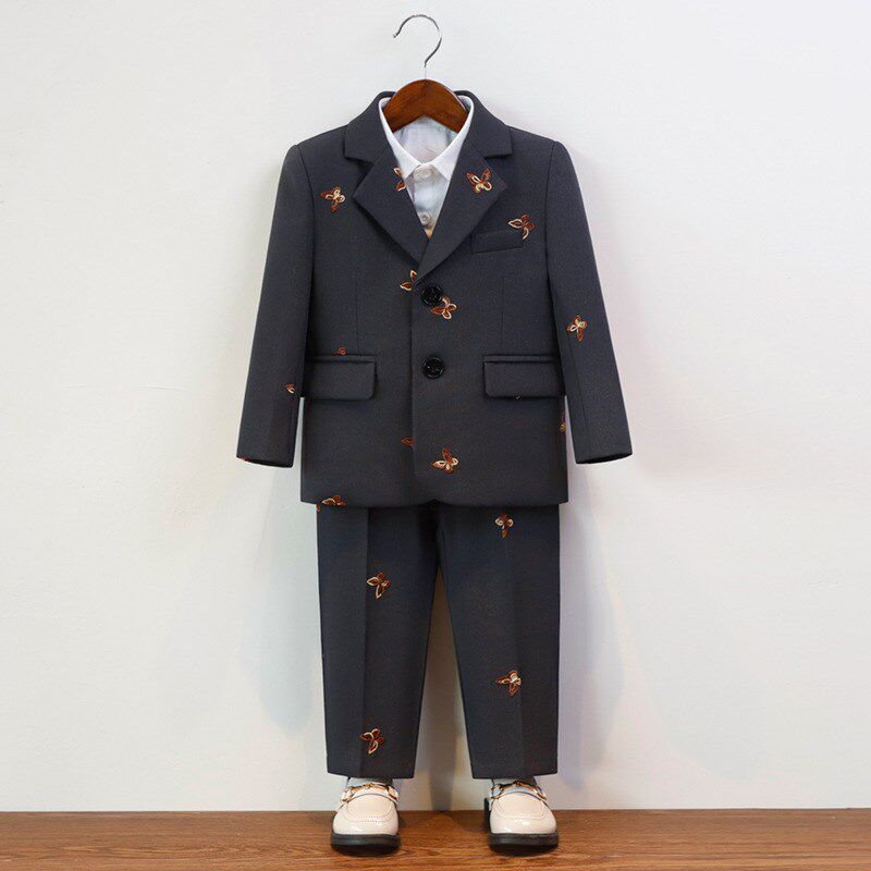 儿童西装礼服秋冬英伦绅士小西服套装男女童钢琴主持人活动演出服