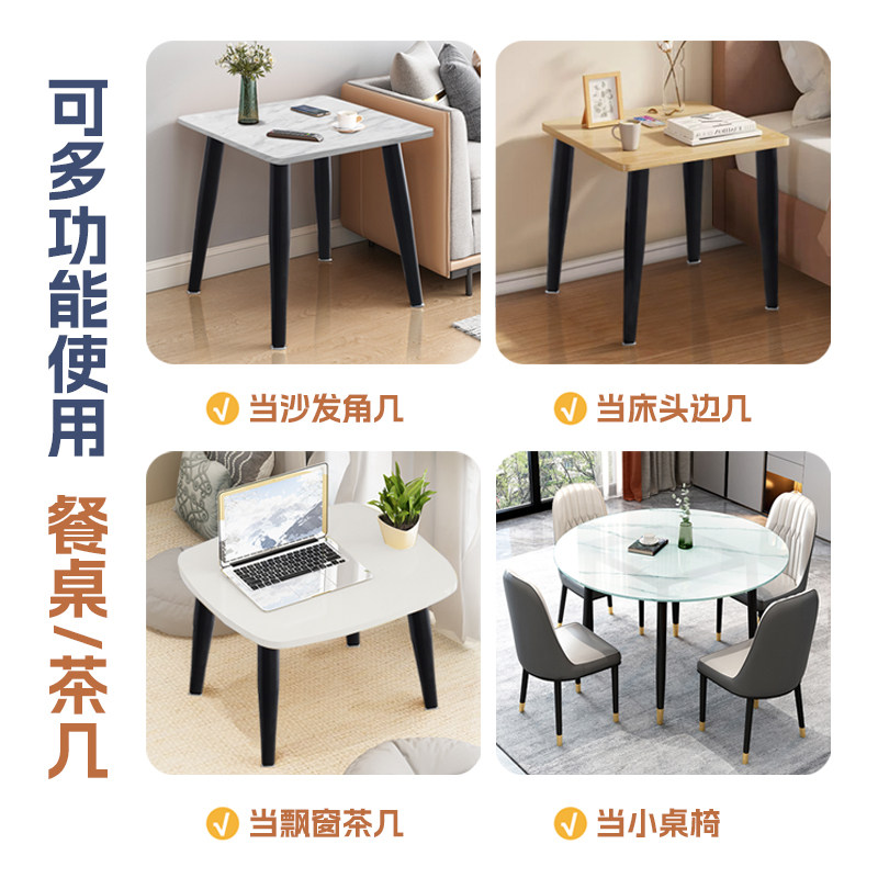 简约岩板方桌腿大理石支架玻璃桌脚书圆桌L桌架子书实木板支撑底