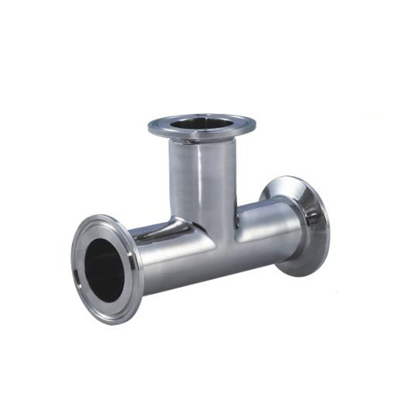 304/316不锈钢镜面快装三通/内外精抛/内外镜面/卡箍式T型三通管2