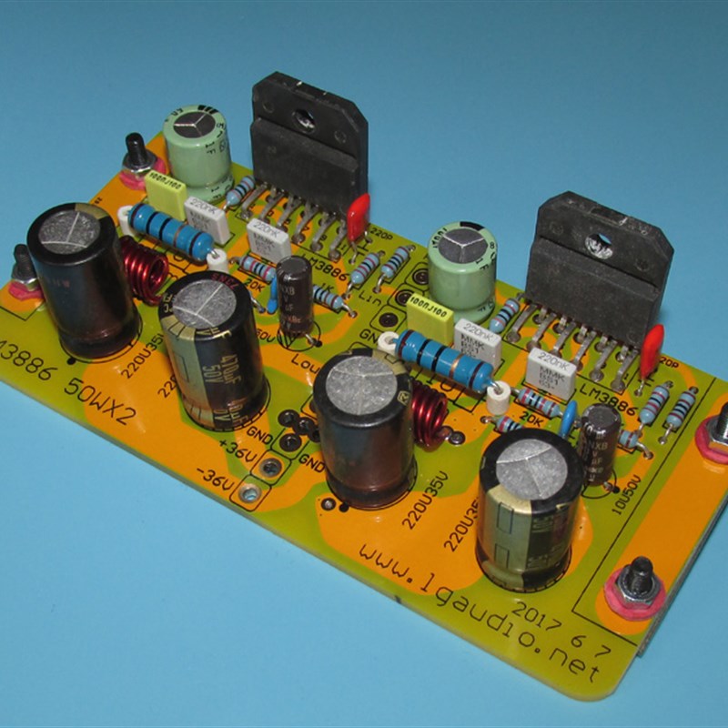 美国国半LM3886 65WX2功放板黄板 美产LM3886 功放块装配LG185E