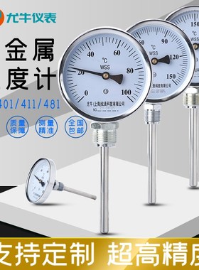 WSS401-411双金属温度计工业空调管道锅炉插入式高精度高温温度表