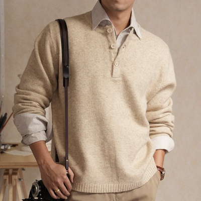 羊毛混纺秋冬简约休闲百搭针织衫