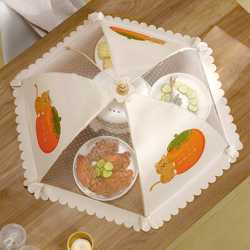 饭菜罩盖剩菜食物k罩子家用可折叠的遮尘餐桌罩神器防苍蝇2023新
