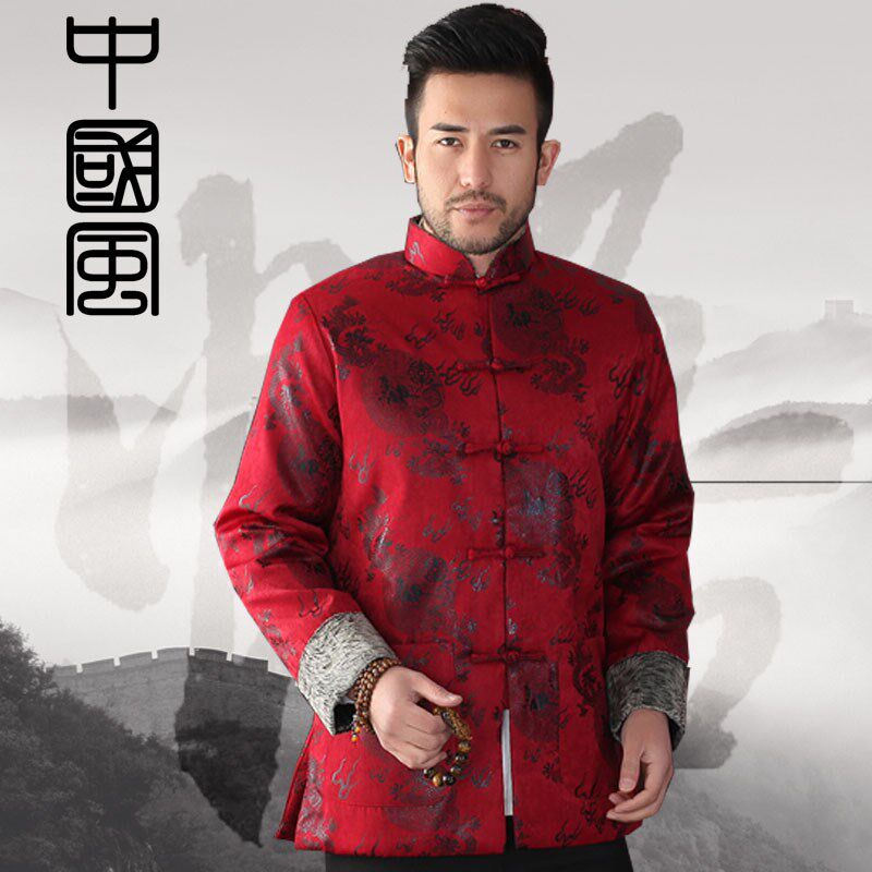 冬季唐装男中老年棉袄中式爷爷婚宴中国风中国风过寿生日棉衣礼服