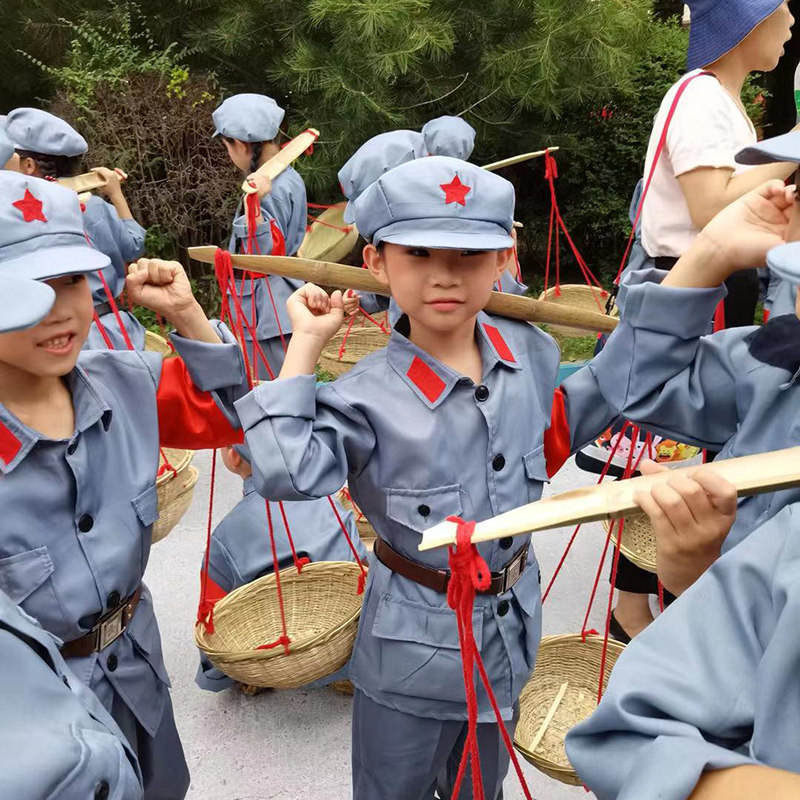 幼儿园玩具竹箩筐竹篓小扁担挑竹筐练习平衡成人扁担竹筐演出道具