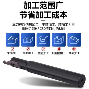 KSPDR小内孔端面槽刀配SPDR200DM10 小径大切深端面切槽刀杆 刀片