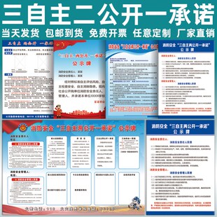 消防安全三自主两公开一承诺公示牌自主评估风险整改隐患定制