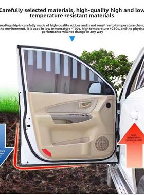 大众T-Roc橘红色专用车门隔音密封条降噪防尘防水加改良装饰升级