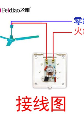 飞雕明装250W吊扇调速器旋钮风机电风扇调速开关通用220V无极变速