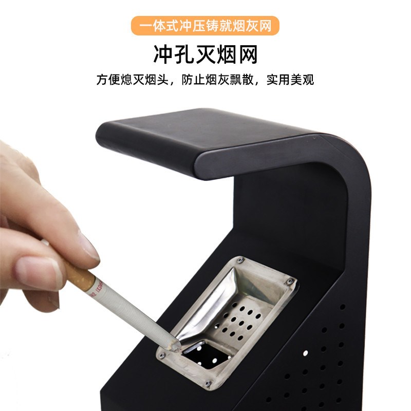 户外立式烟灰柱室内外吸烟区不锈钢烟蒂柱烟头收集V器灭烟柱烟灰
