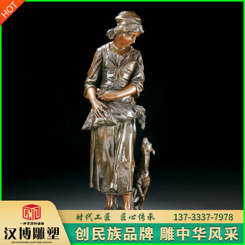 铸铜西方人物雕塑定制欧式美女铜雕别墅小区门口装饰艺术品厂家