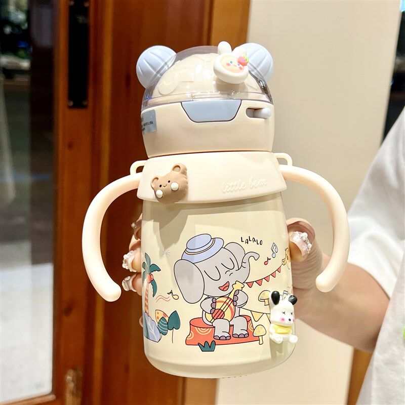 儿童保温杯女孩1到3岁316x不锈钢吸管水杯防摔男孩专用外出喝水杯