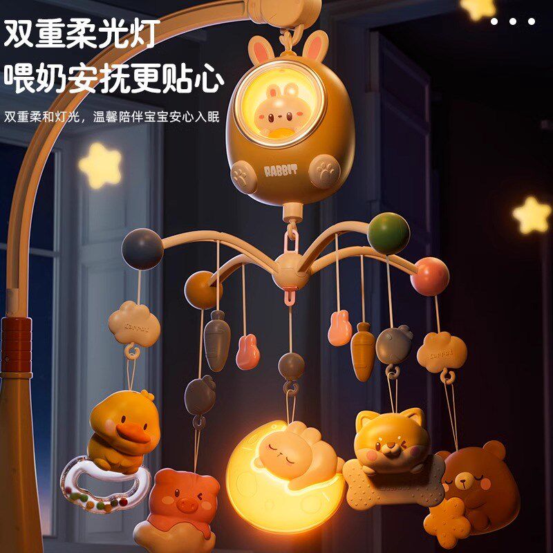 新生儿床铃婴儿玩具0到3个月宝宝旋F转床头摇铃音乐车吊挂件悬挂