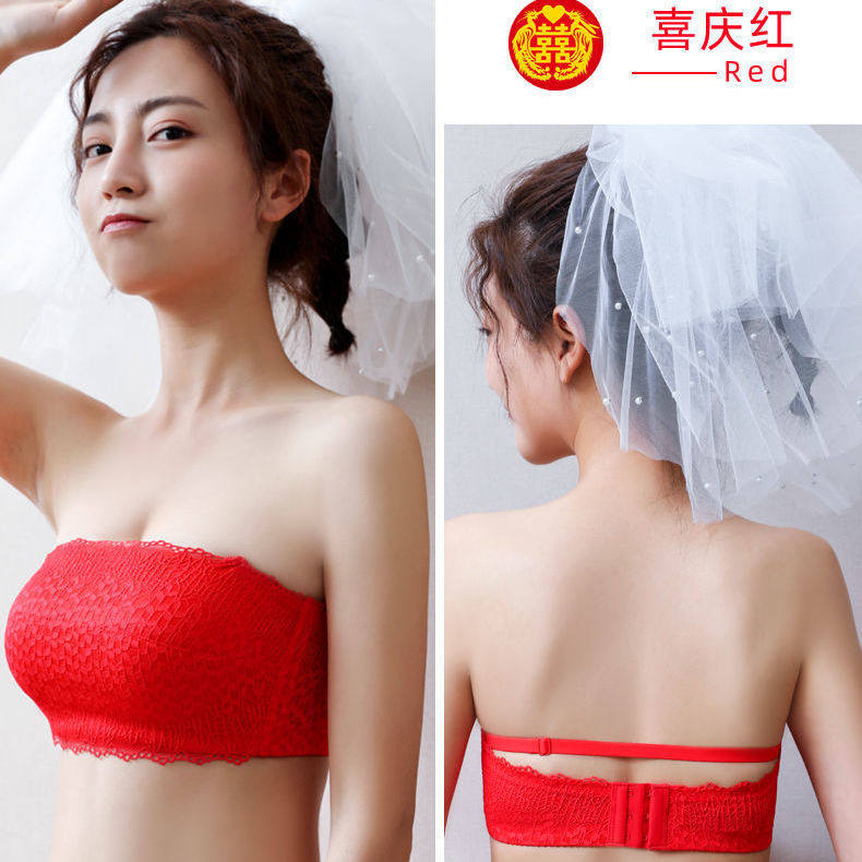 无肩带加厚文胸8cm超厚平胸小胸专用聚拢防O滑特厚抹胸隐形内衣女