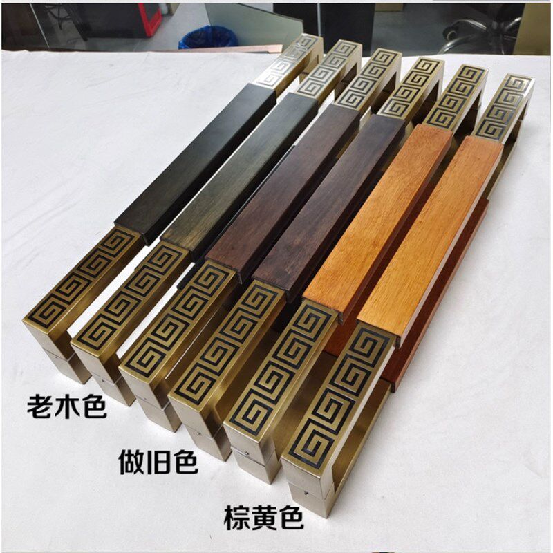现货新中式实木大门拉手仿古推拉门不锈K钢把手定制刻字LOGO