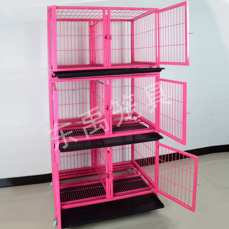 狗笼带隔断子母笼 双层三层多层狗笼泰迪中小型V犬宠物狗展示笼