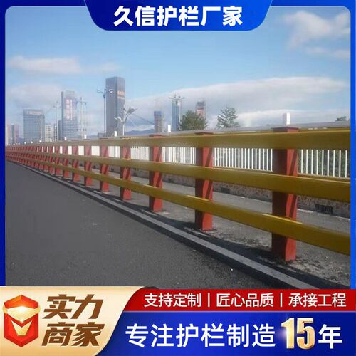 镀锌管仿木纹护栏木栅栏 景区铁艺栏G杆扶手 河道公园桥梁仿木围