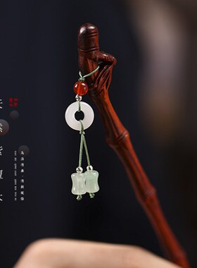 小叶紫檀DIY简约木簪吊坠多种款式发簪盘发古典古韵发饰汉服配饰