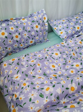 紫色清新小碎花被套单件20r0X230CM双人6X7被罩单人学生宿舍1.5米