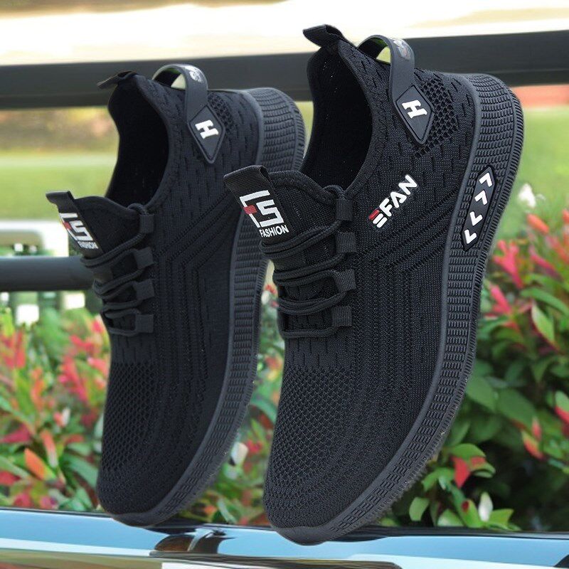 网鞋男款夏季透气一脚蹬轻便防滑软底薄款防臭百搭O网面运动休闲