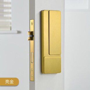 无把手门锁侧拉隐形室内卧室卫E生间房门锁现代静音磁吸锁
