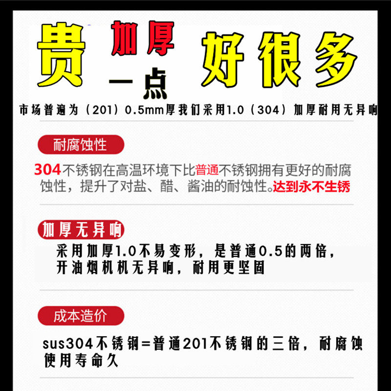 定制304不锈钢排烟罩抽油烟机围板装饰管道排气烟管X遮丑挡板加厚