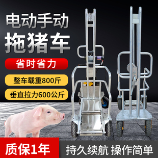 电动死猪拖车立式死猪托运车加厚死猪处理车动物尸体转运拖捡猪车
