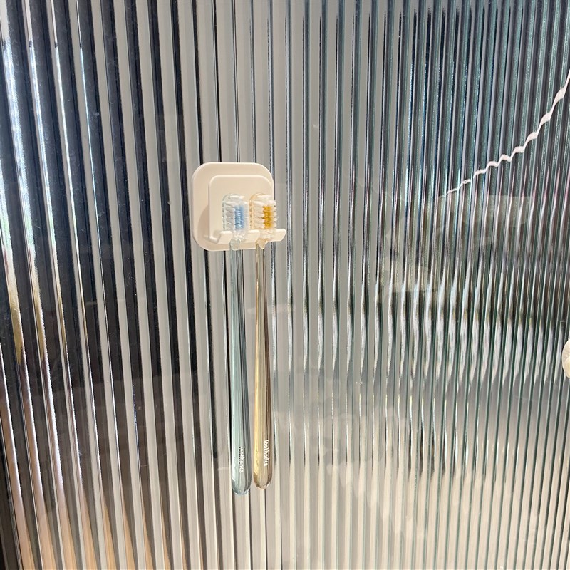 日式白色牙刷置物架壁挂式浴室卫生间牙刷牙杯挂W架上墙免打孔