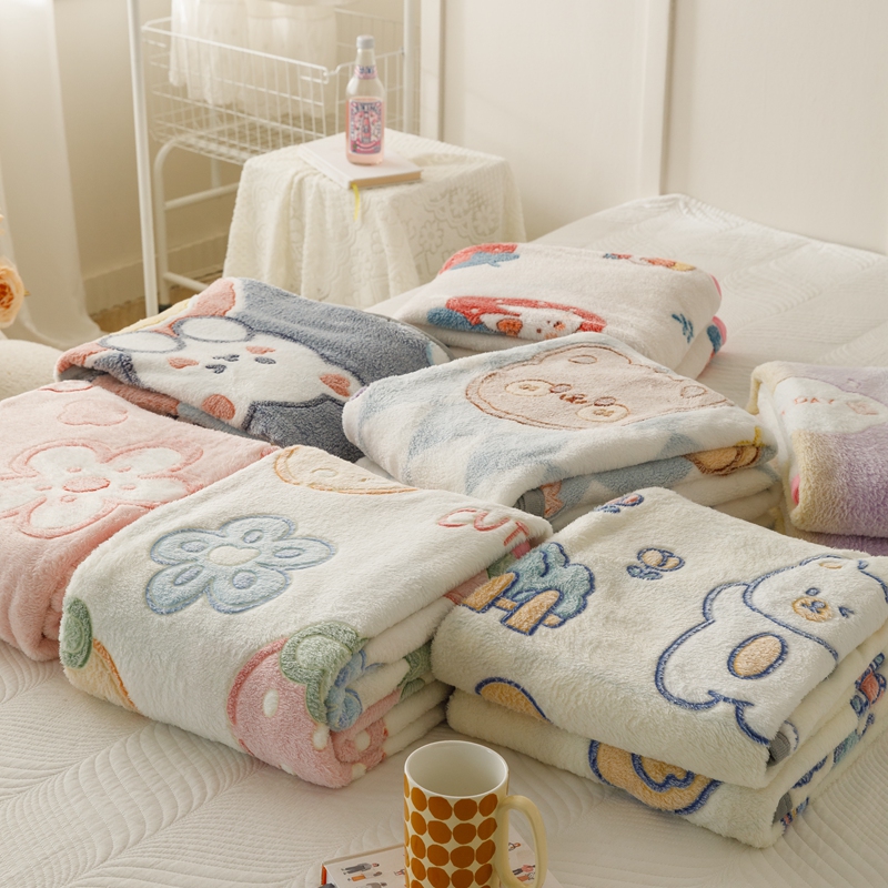 绒毛毯加厚冬季空调毯珊瑚x绒午睡小毯子沙发盖毯毛绒牀单双人