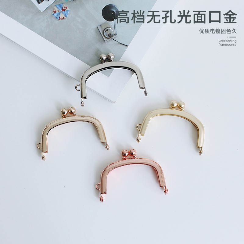 5cm优质潮款弧形迷你无孔口v金葫芦珠头单耳玫瑰金/叻油/金色/哑