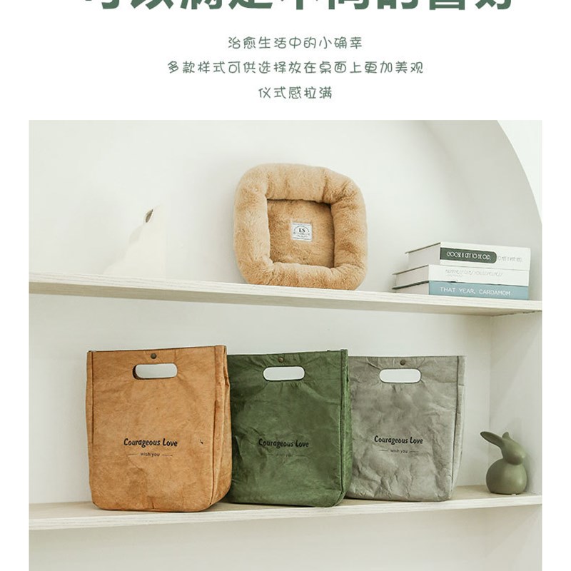 懒地保温饭盒纸袋上班族午餐包带C饭防水防油手提饭兜大容量便当