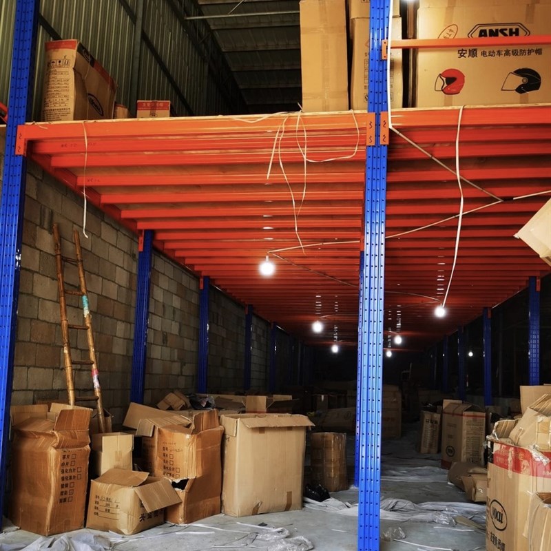 重型阁楼平d台货架仓库室内加二层楼隔层钢结构阁楼搭建定制可拆