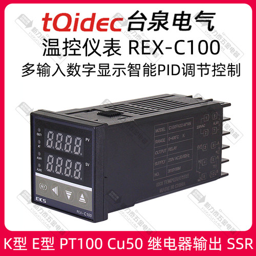 台泉智能温控仪REX-C100多输入数字显示PID调节K型E型继电器SSR