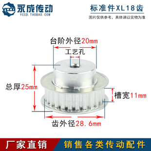 齿宽11传动轮 齿外径28.6 同步轮同步带轮皮带轮XL18齿 标准件