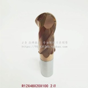 100 20柄 2刃 60整体硬质合金钨钢涂层球头铣刀R12