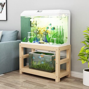 实木鱼缸架子简约j鱼缸桌子简易多层鱼缸架水族箱底座底柜组缸承