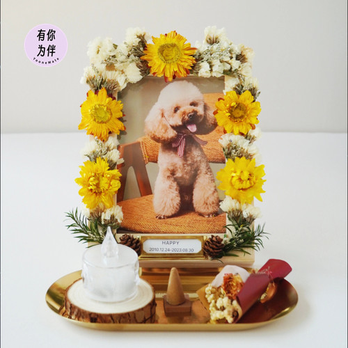 宠物纪念品定制摆台祭台狗狗纪念摆件相框去世洗照片毛发骨灰相册