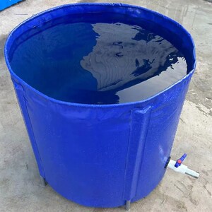 帆布鱼池袋加厚圆形储水折叠B支架水桶鱼桶换水桶加厚防刮