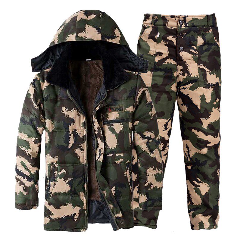 迷彩棉衣棉服男冷库专用防寒服套装劳保工作服棉袄X棉裤加厚宽松
