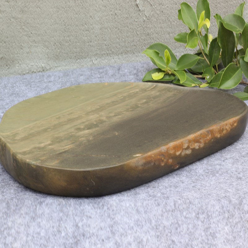 端砚砚石茶盘f绿端天然原石手工制作简约干泡茶台茶具高档家用办