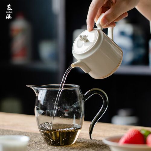 日式定窑小茶壶仿古泡茶壶陶瓷家用一人壶茶器P草木灰功夫茶具定