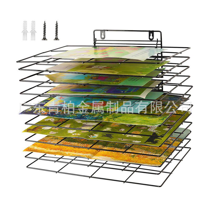 家居收纳壁挂晾画架 小型可悬挂油画干燥架 可拆卸画画艺术存储架