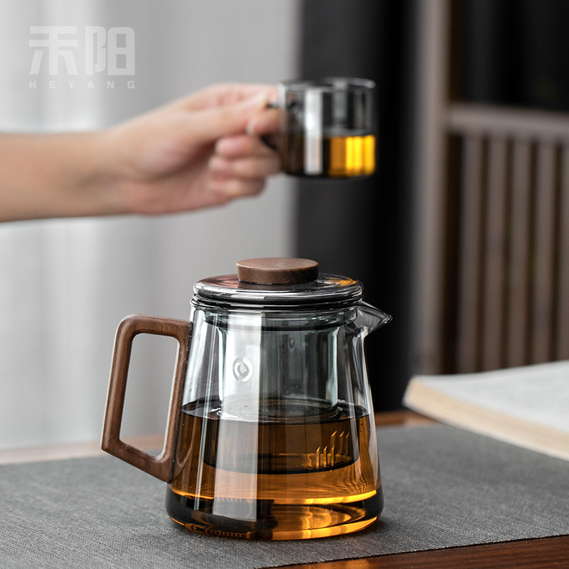 禾阳 玻璃茶壶泡茶家用耐v高温茶水分离花茶壶大容量煮茶壶茶具