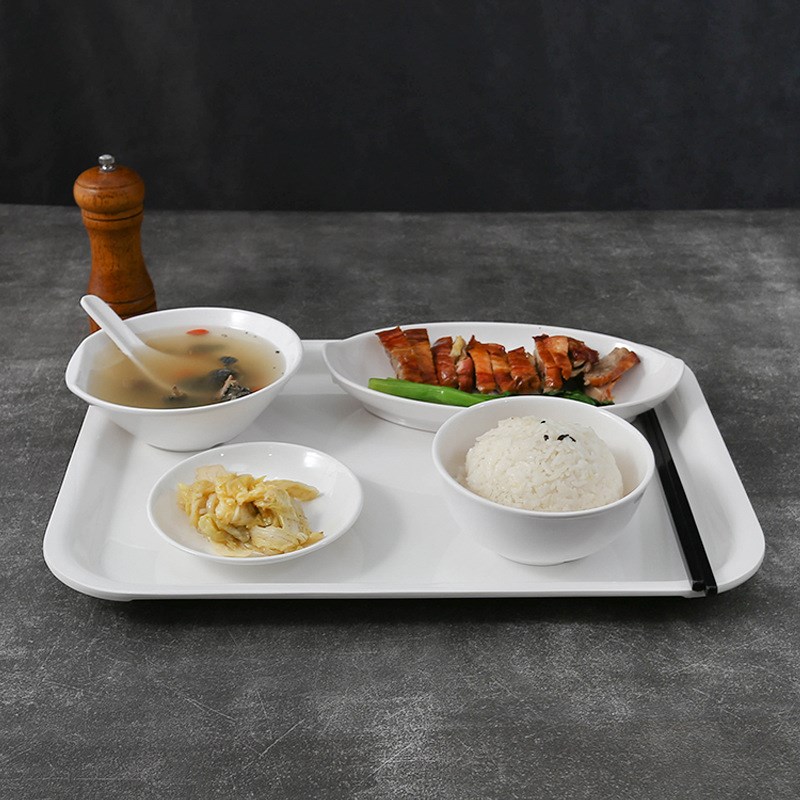 食堂餐厅商用餐具碗盘组合套装密胺仿瓷塑料浇饭盘饭堂专用快餐盘