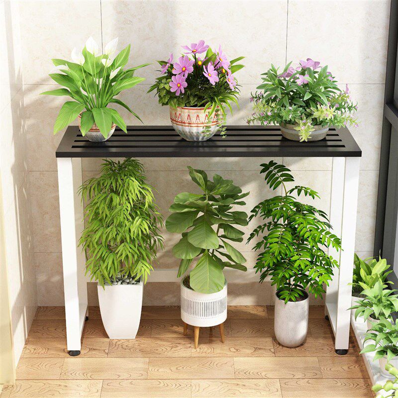 定制烤漆多层阳台空调外机置物z架庭院花架全铁艺室外露天盆景展