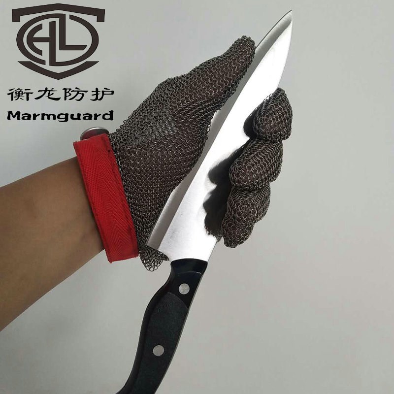 金属五指b型手套 防切割电锯屠宰手套玻璃裁切劳保工作护手