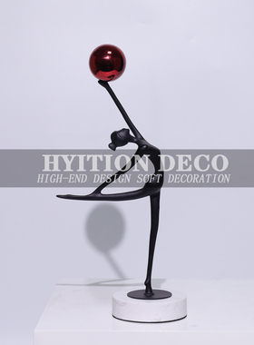 创意体操舞蹈托球人物摆件样版房间玄关售R楼处大堂隔断饰品