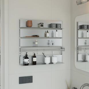 书格有物浴室不锈钢隔板置物架化妆室墙上壁挂陈列架洗漱台收纳架